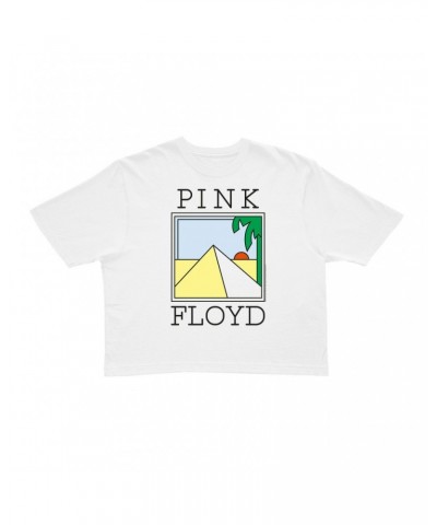 Pink Floyd Ladies' Crop Tee | Pyramid Art Crop T-shirt $10.78 Shirts