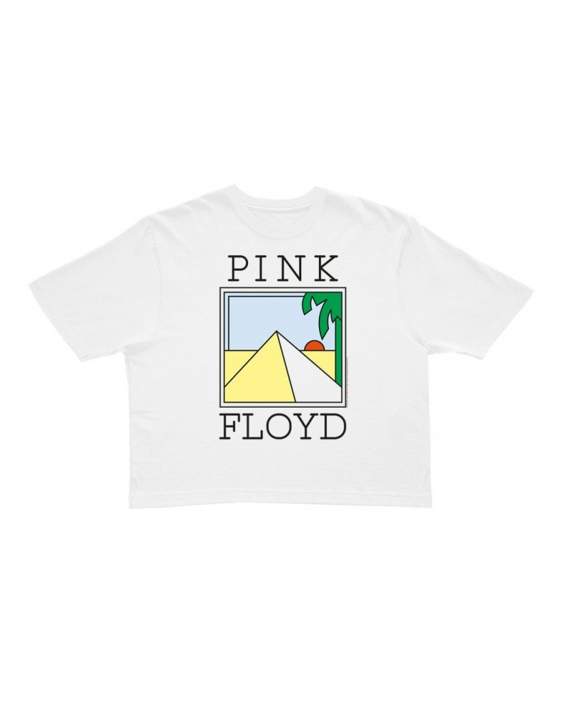 Pink Floyd Ladies' Crop Tee | Pyramid Art Crop T-shirt $10.78 Shirts