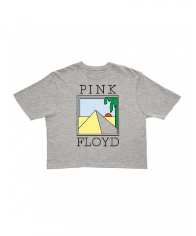 Pink Floyd Ladies' Crop Tee | Pyramid Art Crop T-shirt $10.78 Shirts