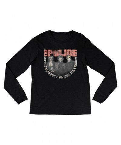 The Police Heather Long Sleeve Shirt | JFK Statium 1983 Concert Distressed Shirt $13.78 Shirts