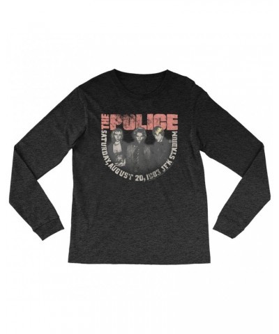 The Police Heather Long Sleeve Shirt | JFK Statium 1983 Concert Distressed Shirt $13.78 Shirts