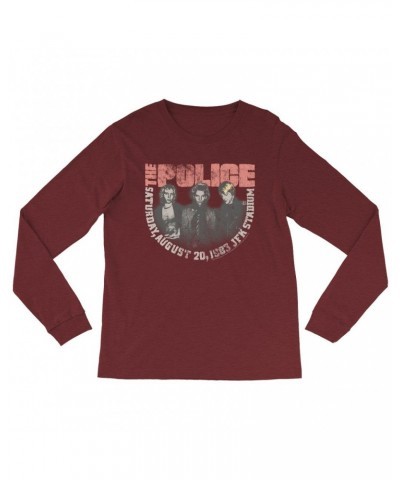 The Police Heather Long Sleeve Shirt | JFK Statium 1983 Concert Distressed Shirt $13.78 Shirts