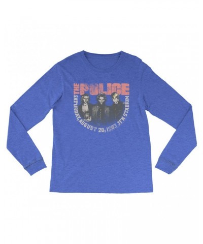 The Police Heather Long Sleeve Shirt | JFK Statium 1983 Concert Distressed Shirt $13.78 Shirts