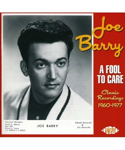 Joe Barry FOOL TO CARE CD $9.06 CD