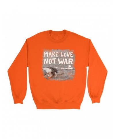 Woodstock Bright Colored Sweatshirt | Make Love Not War Famous Image Distressed Sweatshirt $14.68 Sweatshirts