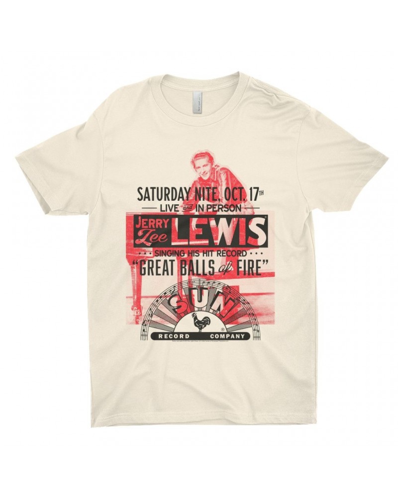 Jerry Lee Lewis Sun Records T-Shirt | Great Balls of Fire Live In Concert Sun Records Shirt $12.23 Shirts