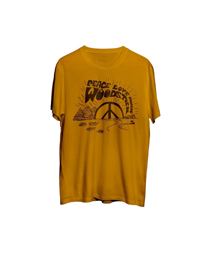 Woodstock Peace Love And Music Peace Sign Orange T-Shirt $9.75 Shirts