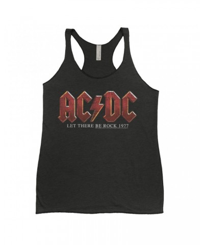 AC/DC Ladies' Tank Top | Let There Be Rock 1977 Design Distressed Shirt $10.42 Shirts