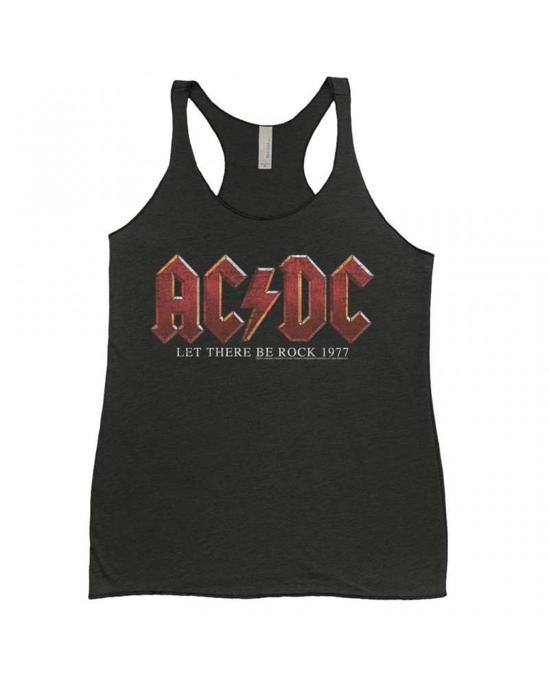 AC/DC Ladies' Tank Top | Let There Be Rock 1977 Design Distressed Shirt $10.42 Shirts