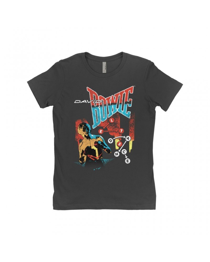 David Bowie Ladies' Boyfriend T-Shirt | Let's Dance Tour Image Shirt $11.73 Shirts