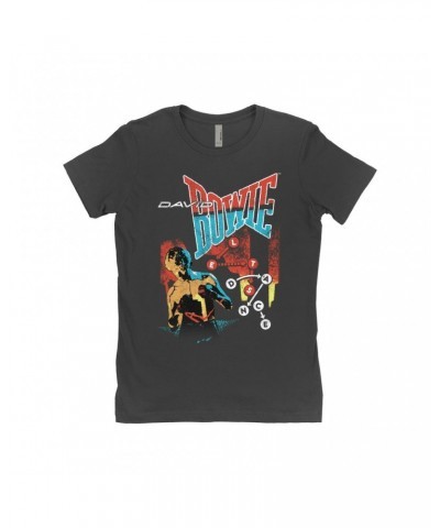 David Bowie Ladies' Boyfriend T-Shirt | Let's Dance Tour Image Shirt $11.73 Shirts