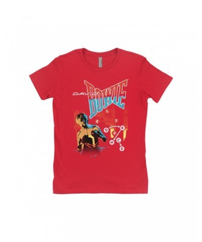 David Bowie Ladies' Boyfriend T-Shirt | Let's Dance Tour Image Shirt $11.73 Shirts