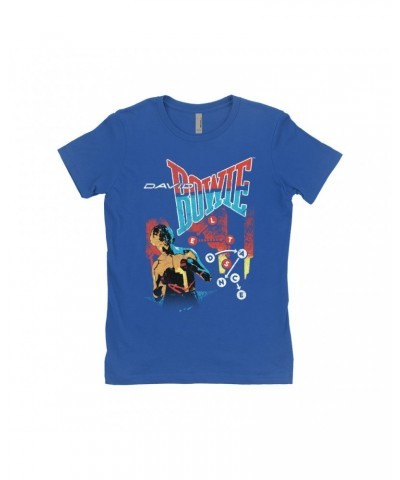 David Bowie Ladies' Boyfriend T-Shirt | Let's Dance Tour Image Shirt $11.73 Shirts