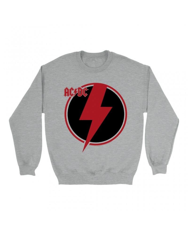 AC/DC Sweatshirt | Black Red Bolt Sweatshirt $15.38 Sweatshirts