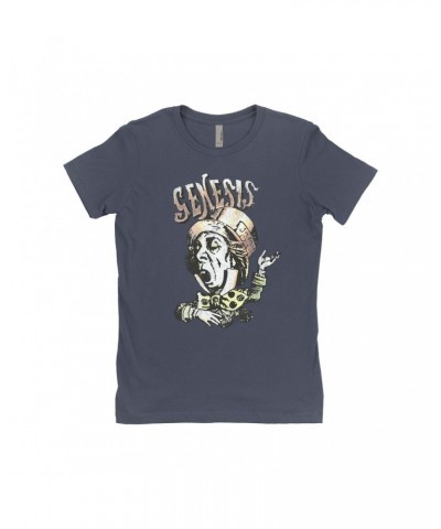 Genesis Ladies' Boyfriend T-Shirt | Metallic Mad Hatter Image Shirt $11.73 Shirts