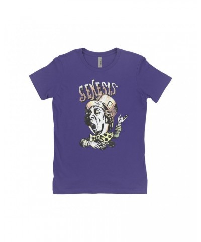 Genesis Ladies' Boyfriend T-Shirt | Metallic Mad Hatter Image Shirt $11.73 Shirts