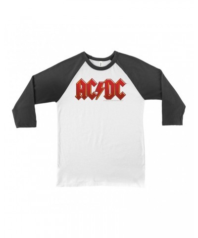 AC/DC 3/4 Sleeve Baseball Tee | Classic Red and Yellow Logo Shirt $8.99 Shirts