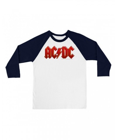 AC/DC 3/4 Sleeve Baseball Tee | Classic Red and Yellow Logo Shirt $8.99 Shirts