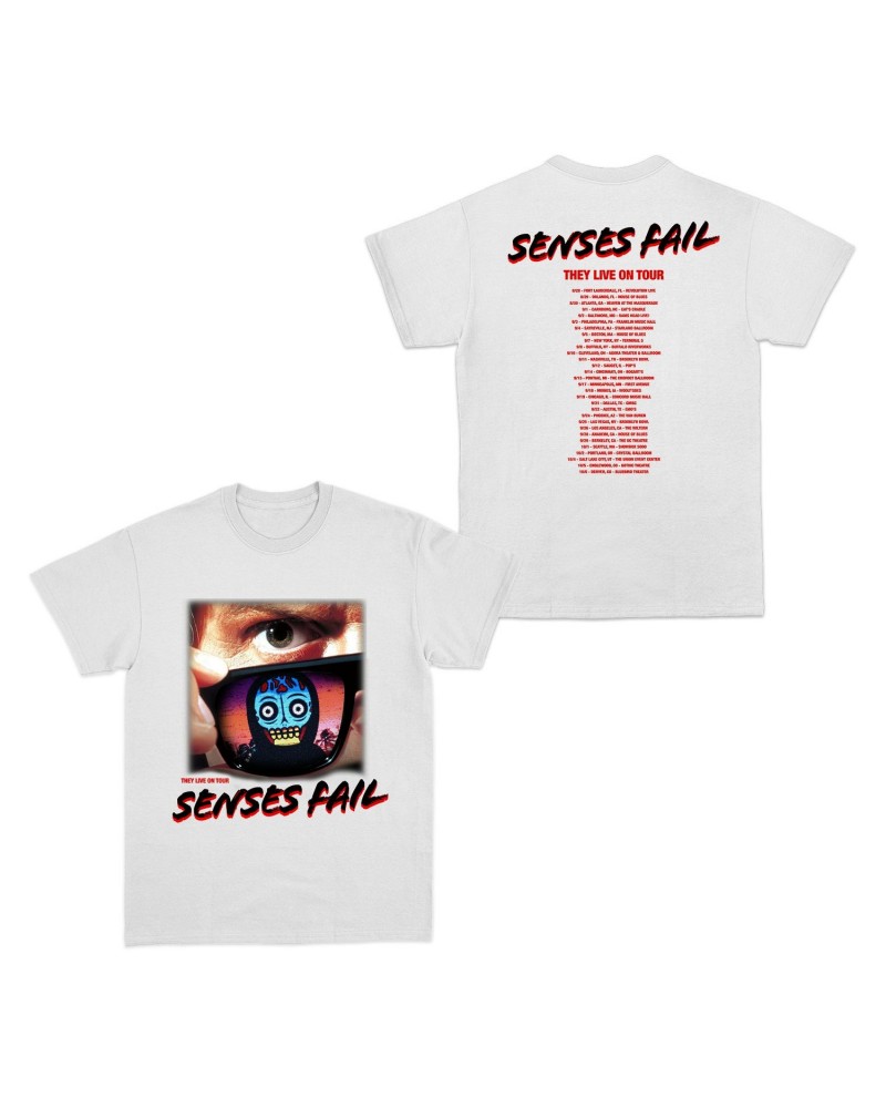 Senses Fail They Live On Tour White T-Shirt $7.41 Shirts