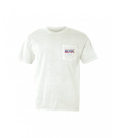 AC/DC T-Shirt | Plug Me In Pastel Design Pocket T-shirt $11.68 Shirts