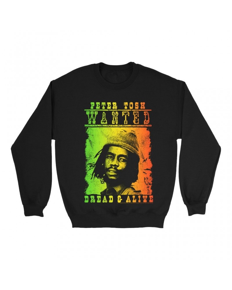 Peter Tosh Sweatshirt | Rainbow Ombre Dread & Alive Sweatshirt $17.48 Sweatshirts