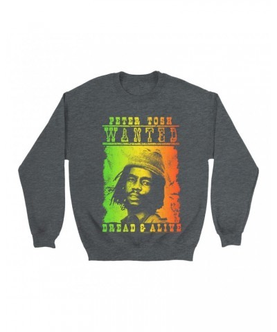 Peter Tosh Sweatshirt | Rainbow Ombre Dread & Alive Sweatshirt $17.48 Sweatshirts