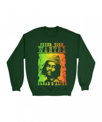 Peter Tosh Sweatshirt | Rainbow Ombre Dread & Alive Sweatshirt $17.48 Sweatshirts