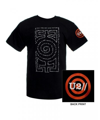 U2 om Black Word Maze T-shirt $7.05 Shirts