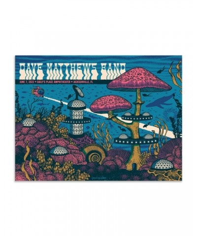 Dave Matthews Band Show Poster Jacksonville FL 6/1/2022 $22.80 Decor