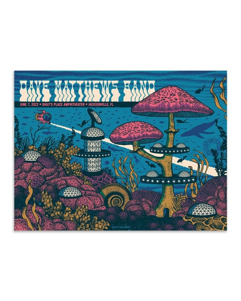 Dave Matthews Band Show Poster Jacksonville FL 6/1/2022 $22.80 Decor