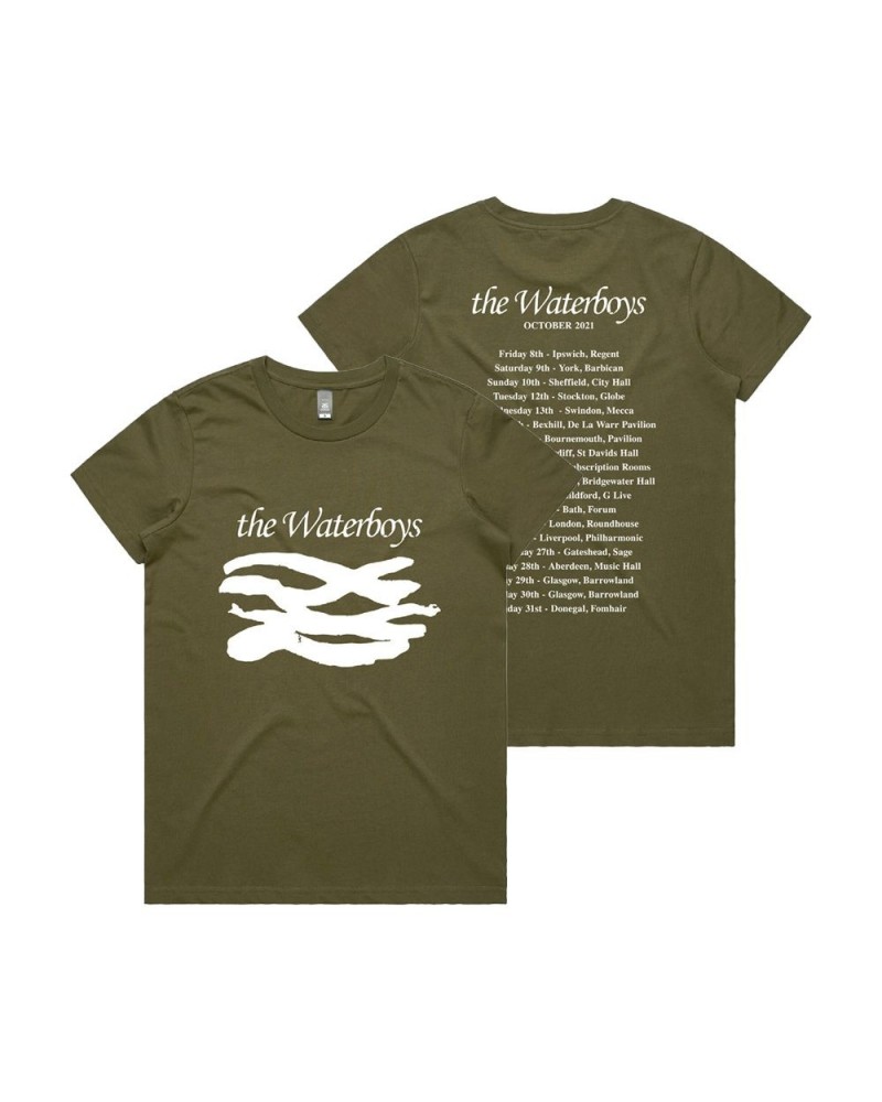 The Waterboys 2021 ARMY GREEN TOUR T-SHIRT $9.26 Shirts