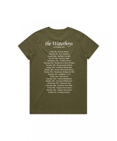 The Waterboys 2021 ARMY GREEN TOUR T-SHIRT $9.26 Shirts