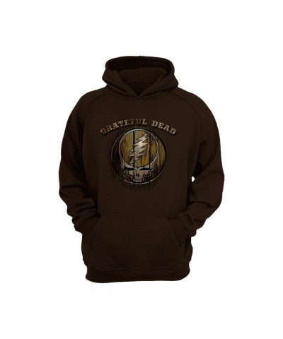 Grateful Dead Hoodie | Steal Your Face Wood Texture Hoodie $4.95 Sweatshirts