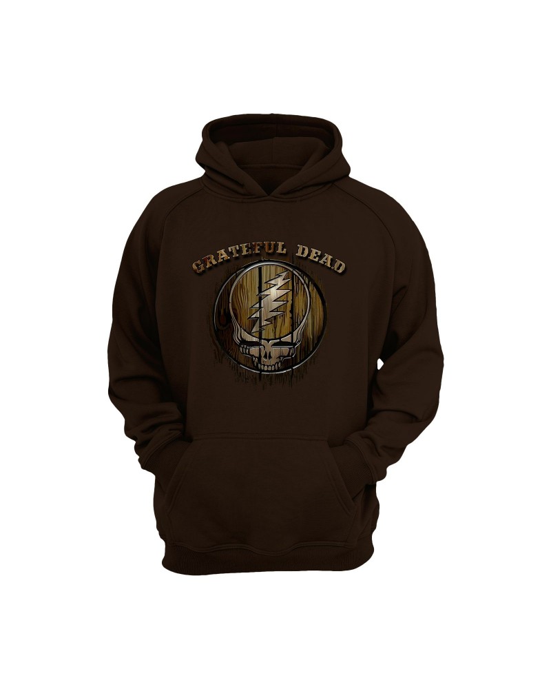 Grateful Dead Hoodie | Steal Your Face Wood Texture Hoodie $4.95 Sweatshirts