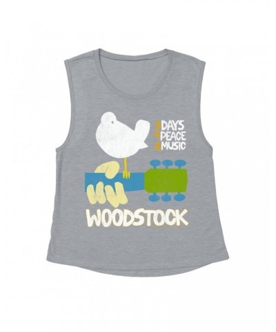 Woodstock Ladies' Muscle Tank Top | 3 Days Of Peace And Music Shirt $13.51 Shirts