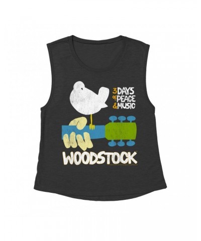 Woodstock Ladies' Muscle Tank Top | 3 Days Of Peace And Music Shirt $13.51 Shirts