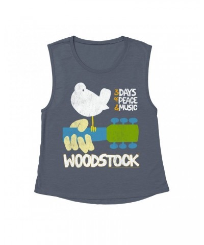 Woodstock Ladies' Muscle Tank Top | 3 Days Of Peace And Music Shirt $13.51 Shirts