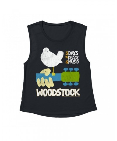 Woodstock Ladies' Muscle Tank Top | 3 Days Of Peace And Music Shirt $13.51 Shirts