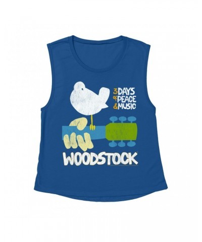 Woodstock Ladies' Muscle Tank Top | 3 Days Of Peace And Music Shirt $13.51 Shirts