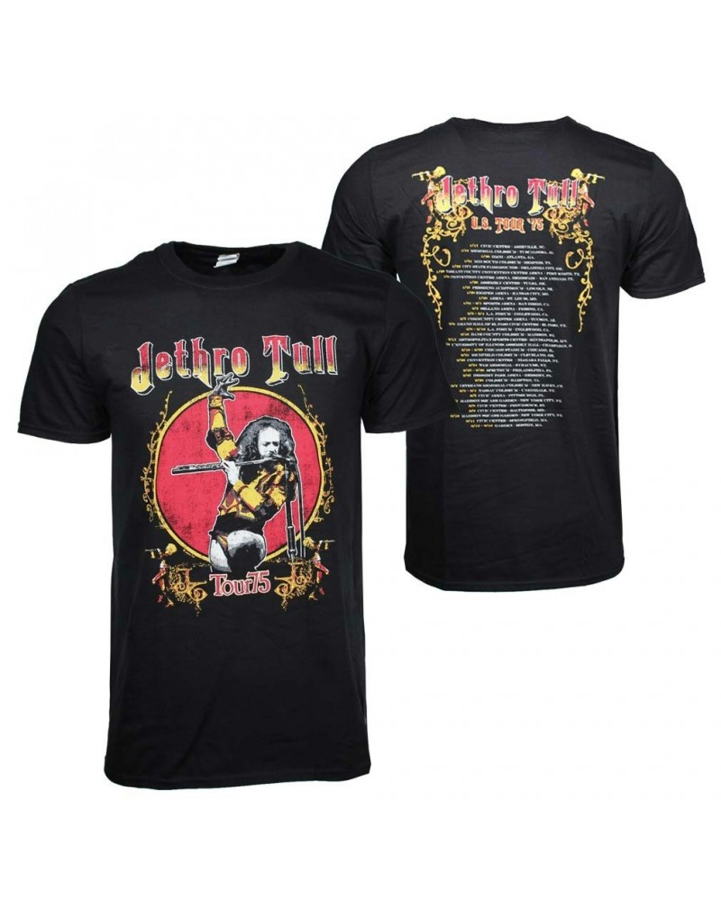 Jethro Tull T Shirt | Jethro Tull Tour 75 T-Shirt $9.18 Shirts