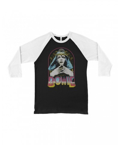 David Bowie 3/4 Sleeve Baseball Tee | Bowie Sphinx Distressed Shirt $10.78 Shirts