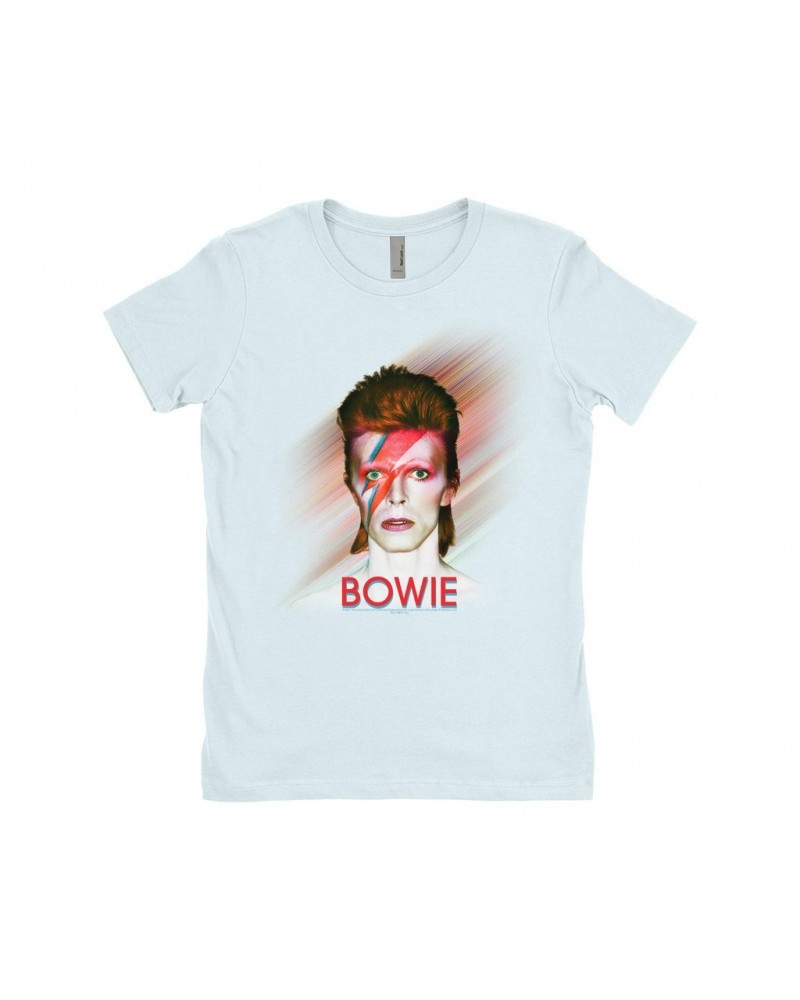 David Bowie Ladies' Boyfriend T-Shirt | Flash Frame Colorful Bowie Image Shirt $7.73 Shirts