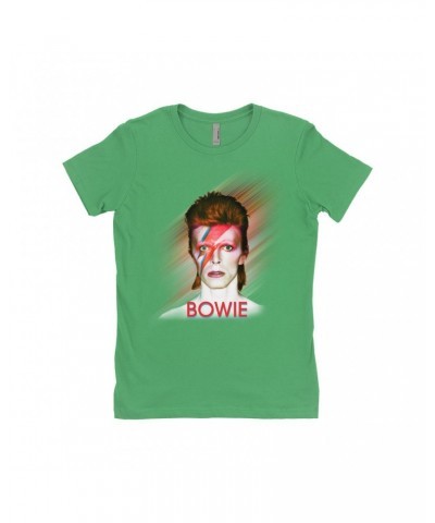 David Bowie Ladies' Boyfriend T-Shirt | Flash Frame Colorful Bowie Image Shirt $7.73 Shirts