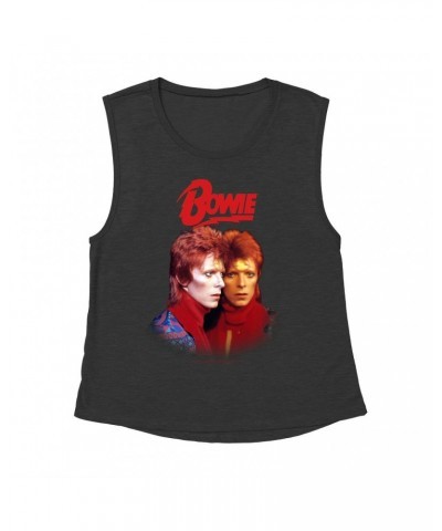 David Bowie Ladies' Muscle Tank Top | Bowie New York City Shirt $14.17 Shirts