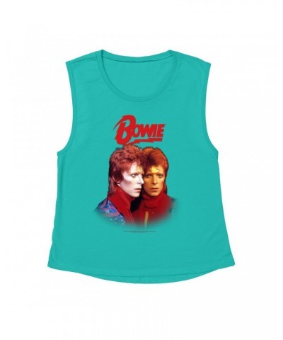 David Bowie Ladies' Muscle Tank Top | Bowie New York City Shirt $14.17 Shirts