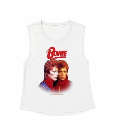 David Bowie Ladies' Muscle Tank Top | Bowie New York City Shirt $14.17 Shirts