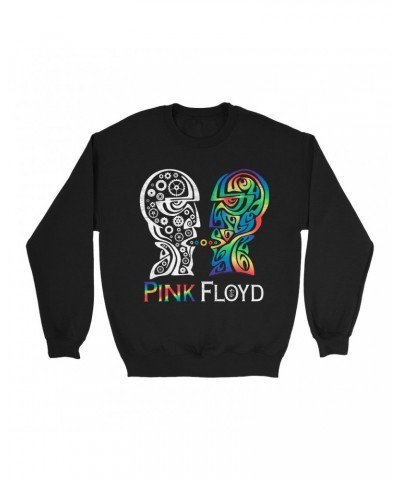 Pink Floyd Sweatshirt | Division Bell Colorful Tribal Design Distressed Sweatshirt $15.73 Sweatshirts