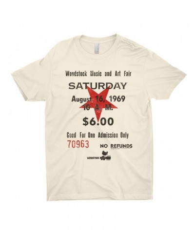 Woodstock T-Shirt | Music And Art Fair Ticket Stub Design Shirt $10.73 Shirts