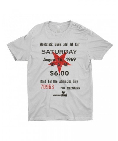 Woodstock T-Shirt | Music And Art Fair Ticket Stub Design Shirt $10.73 Shirts