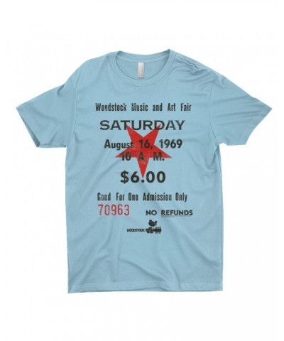 Woodstock T-Shirt | Music And Art Fair Ticket Stub Design Shirt $10.73 Shirts